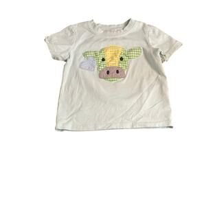 Boutique light blue cow embroidered short sleeve shirt‎ SIZE 12-18M